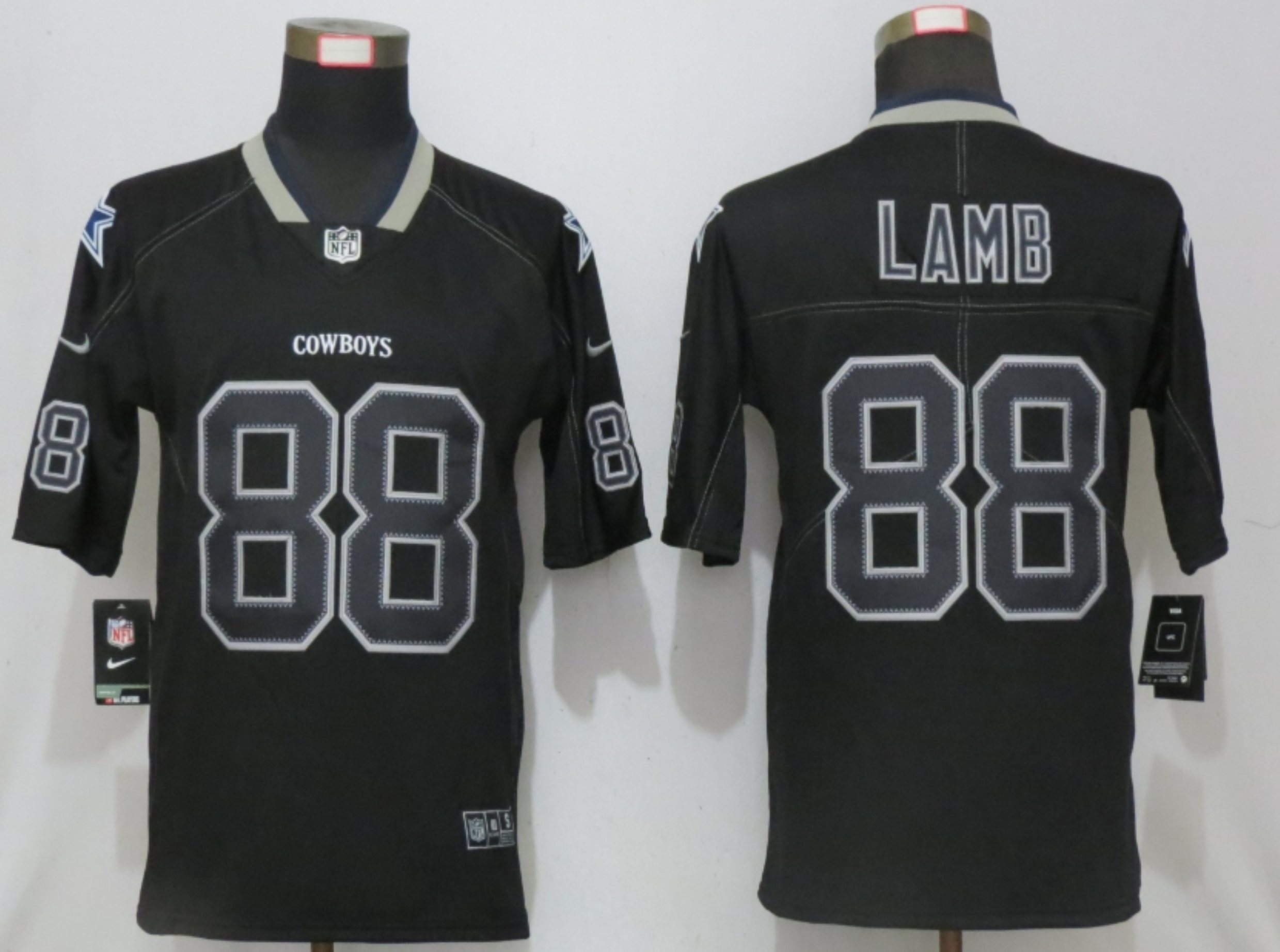 Men Nike Dallas cowboys #88 Lamb Lights Out Black Elite Jerseys